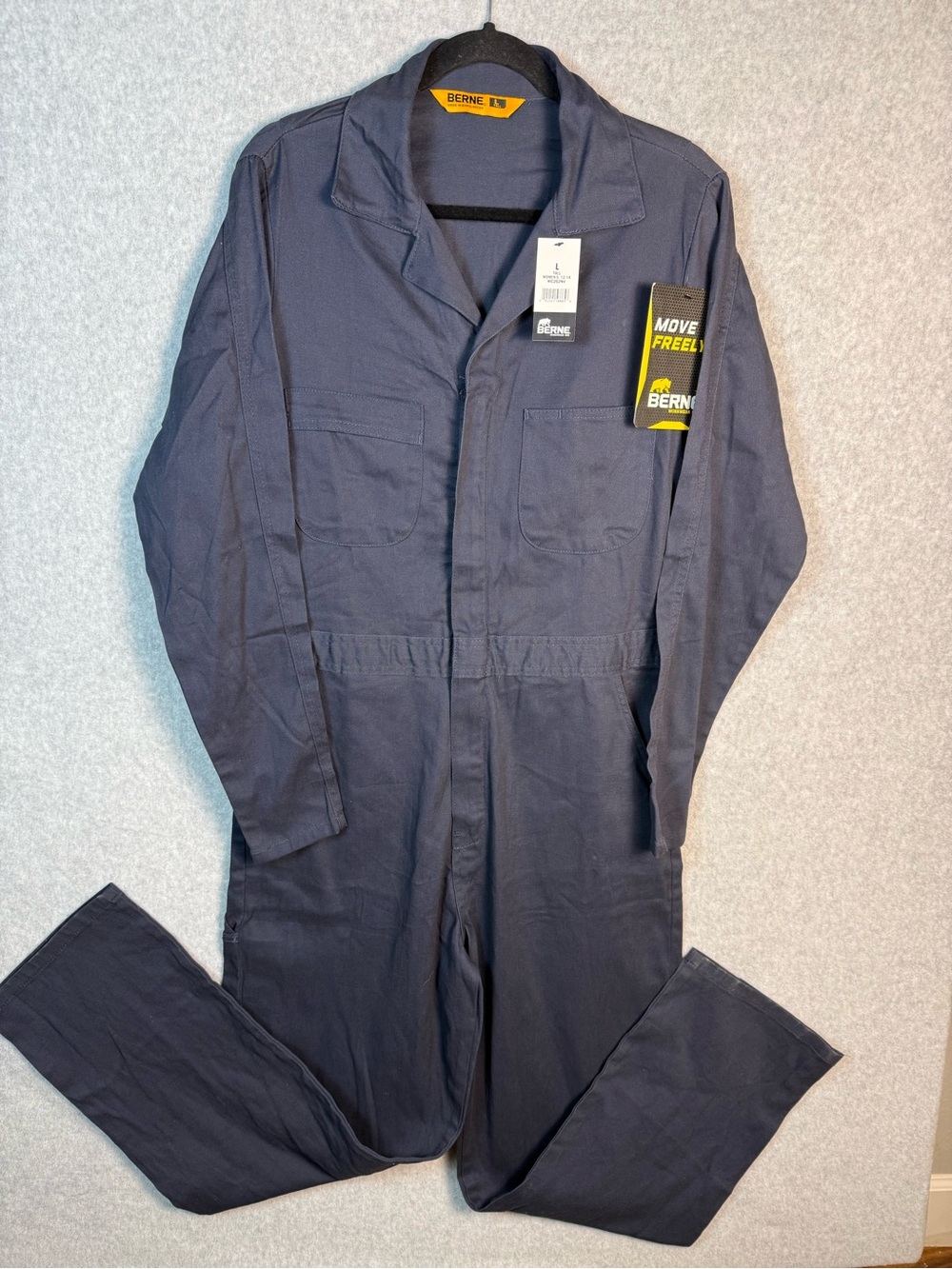 Berne Women’s Tall Coveralls L 12-14 NWT Navy Utility Workwear Jumpsuit Gorpcore